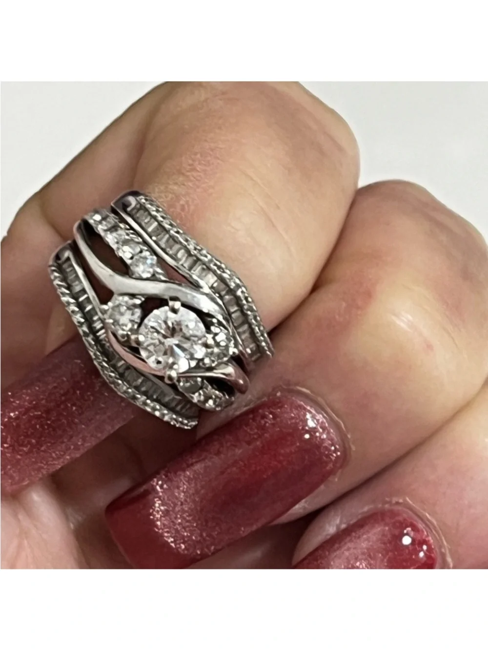 1.5CT 10Kt white gold wedding ring set